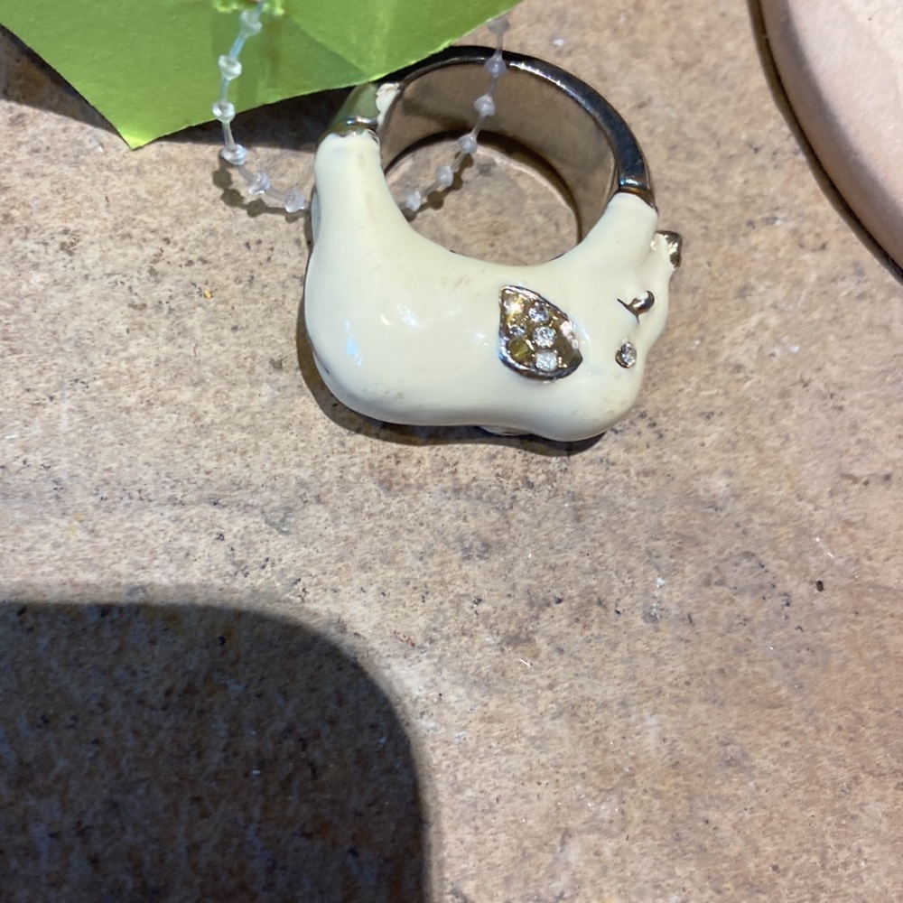 Unusual Elephant Statement Ring With Crystals - image 4